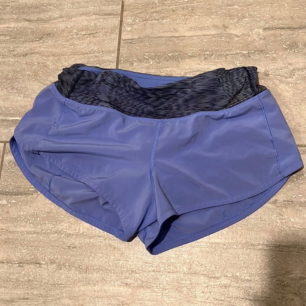 blue lululemon athletic shorts